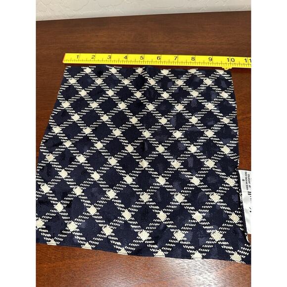 Handkerchief 100% Silk Anne Klein Made In Korea Black Plaid Design - Picture 4 of 4